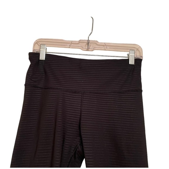 GAP Fit Black Striped Leggings Size Medium M - Picture 2 of 4
